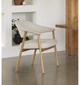 Kremowe krzesła z litego drewna dębowego z podłokietnikami zestaw 2 szt. Elk – Unique Furniture