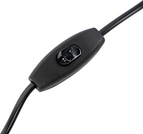 Lampa stołowa brązowy aksamitny klosz czarny ze złotem 40 cm - Bruut