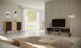 Skandynawska szafka RTV Toronto 160 dąb artisan/czarny