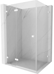 Mexen Lunar L kabina prysznicowa uchylna lewa 95 x 80 cm, transparent, biała - 834L-095-080-20-00-L