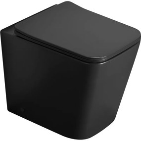 Mexen Cube miska wc stojąca Rimless z deską wolnoopadającą slim, duroplast, czarna mat - 32924085