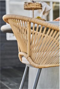 Beżowe metalowe tapicerowane krzesło ogrodowe Novella – House Nordic