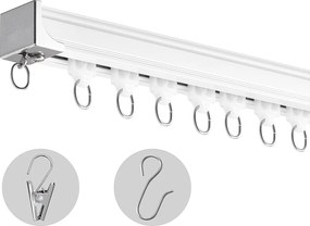 Zestaw Szyn SucceBuy 270cm z Hakami, Biały, System Biegowy do Zasłon, Montaż Sufitowy/Ścienny do Salonu, Sypialni