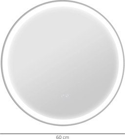 kleankin LED Lustro do łazienki, funkcja dotyku, brak zaparowania, okrągłe, 60 x 60 cm