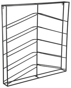 Czarny wiszący metalowy regał na wino liczba butelek 10 67x66x7,5 cm Cuadro – PT LIVING