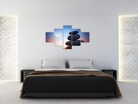 Obraz ułożonych kamieni jeden na drugim (125x70 cm)