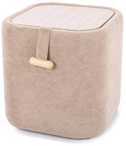 Beżowy taboret NAP z miejscem do przechowywania 37x37 cm