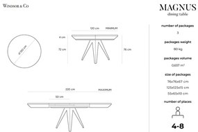 Stół rozkładany z czarnymi metalowymi nogami Windsor &amp; Co Sofas Magnus, ø 120 cm