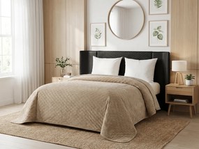 Aksamitna narzuta na łóżko ASTRALIA, beżowy Rozmiar: 170 x 210 cm