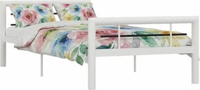 Białe metalowe łóżko jednoosobowe 90x200 cm Z0-B59