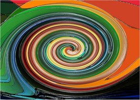 Abstrakcyjny obraz - kolorowa spirala (70x50 cm)