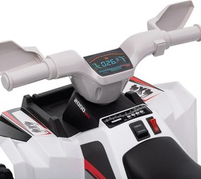 HOMCOM Elektryczny Quad dla Dzieci, 2,5 km/h, Funkcja Jazdy do Przodu i do Tyłu, dla dzieci 18-36 Miesięcy, Biały