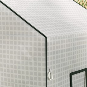 Outsunny Zamienna folia do szklarni, pokrywa z ochroną UV, drzwi rolowane, boczne okna, 140 x 73 x 190 cm, Biały