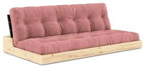 Różowa sztruksowa rozkładana sofa 196 cm Base – Karup Design