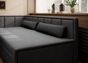 Sofa rozkładana z funkcją spania FULGEO czarna/szara lewa ELTAP