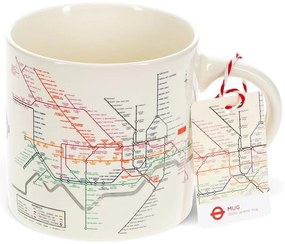 Beżowy ceramiczny kubek 350 ml Heritage Tube Map – Rex London