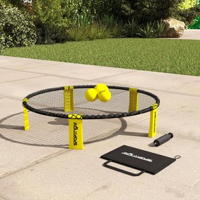 SPORTNOW Zestaw Roundnet z siatką 3 piłki torba pompka Zestaw do Spikeballa Ø92 x 20 cm Żółty