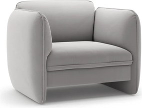 Jasnoszary aksamitny fotel Georgia – Micadoni