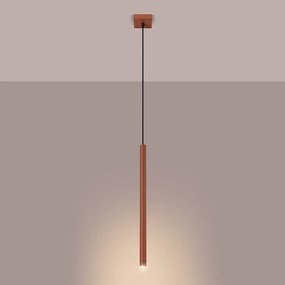 Lampa wisząca nowoczesny Brill, stal - 1 źródło światła 3000K - L.8 x H.114 cm - ochra czerwona