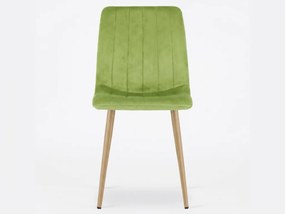 Jasnozielone aksamitowe krzesło LAVA