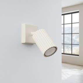 Kinkiet KARBON beżowy ryflowany z regulowanym kloszem SOLLUX  LIGHTING