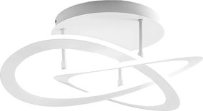 Nowoczesna lampa sufitowa LED Yara 50W, ściemnialna, ciepłe światło 4000K, biały aluminiowy pierścień, 70x17cm, 2400lm, zintegrowana dioda LED IP20