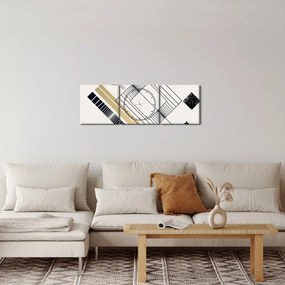 Obraz - Kształty geometryczne N⁰6 (z zegarem) (90x30 cm)