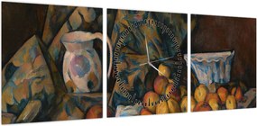 Obraz - Paul Cézanne, Still Life with Apples and Peaches, reprodukcje (z zegarem) (90x30 cm)