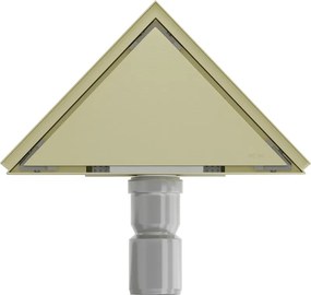 Mexen Flat-T M13 wpust podłogowy trójkątny 20 x 20 cm, złoty szczotkowany - 1A10320