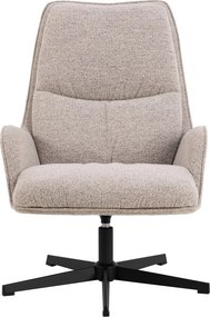 Beżowy obrotowy fotel z materiału bouclé Bosley – Actona