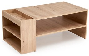 Prostokątna ława z dodatkowymi półkami dąb artisan 100/55/42 MURCIA