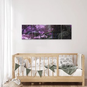 Obraz fioletowego ogrodu (170x50 cm)