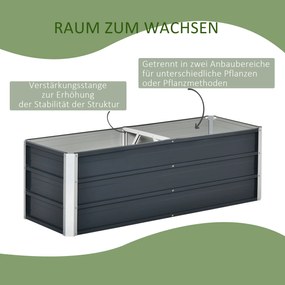 Outsunny podwyższona grządka, 125 cm x 47 cm x 40 cm