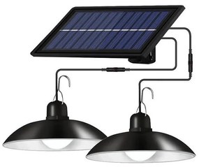 LED Ściemnialny solarny żyrandol na lince 2xLED/1,8W/3,7V IP44 6500K 1200 mAh +pilot