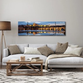 Obraz Zamku Praskiego i Mostu Karola (170x50 cm)