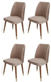 Zestaw krzeseł do jadalni Hugo Beige and Walnut, 4szt.