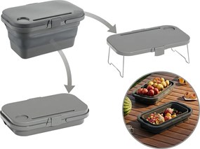 Składany kosz piknikowy TRIGO 3w1, szary