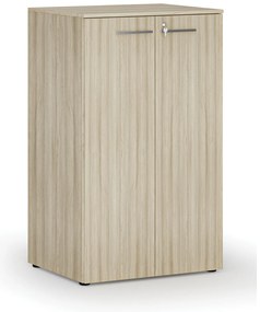 Szafa biurowa z drzwiami PRIMO WOOD, 3 półki, 800 x 640 x 1335 mm, dąb naturalny