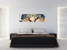 Obraz – Mozaika – słońce i drzewo II. (170x50 cm)