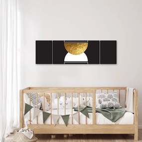 Obraz - Abstrakcja złoto i czerń N⁰2 (170x50 cm)