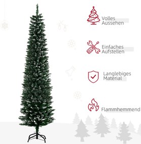 HOMCOM Choinka 190 cm, bardzo realistyczna, 570 gałęzi, niepalna, stabilna podstawa, Zielony | Aosom PL