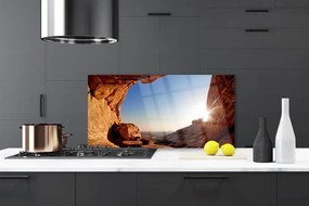 Szkło Ozdobne do Kuchni Słoneczne Skały Nad Horyzontem