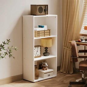 Regał na książki biurowy półki nowoczesny loft biały wysoki do salonu 120cm