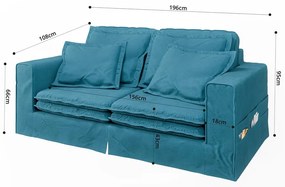 Jasnoniebieska sofa 196 cm Nora – Ropez