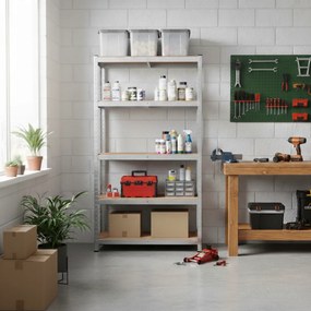 Regał o dużej nośności HEAVY, maks. 875kg, 90x40x180cm, srebrna Jurhan