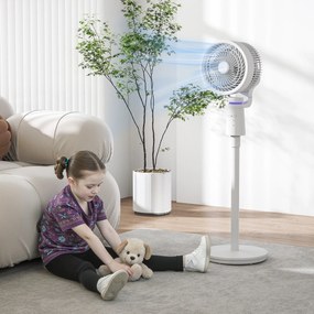 HOMCOM Wentylator stojący cyrkulator powietrza z 3 prędkościami, pilotem, timerem i oscylacją 70°+90° | Aosom PL