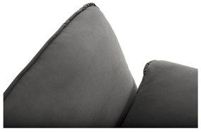 Ciemnoszara narożna aksamitna sofa prawostronna Cosmopolitan Design Vienna