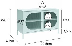 Kremowa metalowa witryna 100x64x40 cm Luna – Støraa