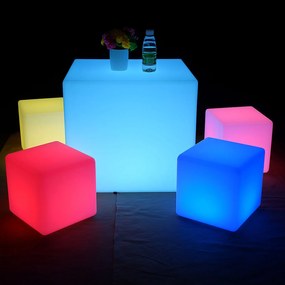 Podświetlany stołek/taboret LED, 50x42 cm