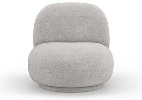 Jasnoszary fotel z materiału bouclé Chuck – Micadoni Home